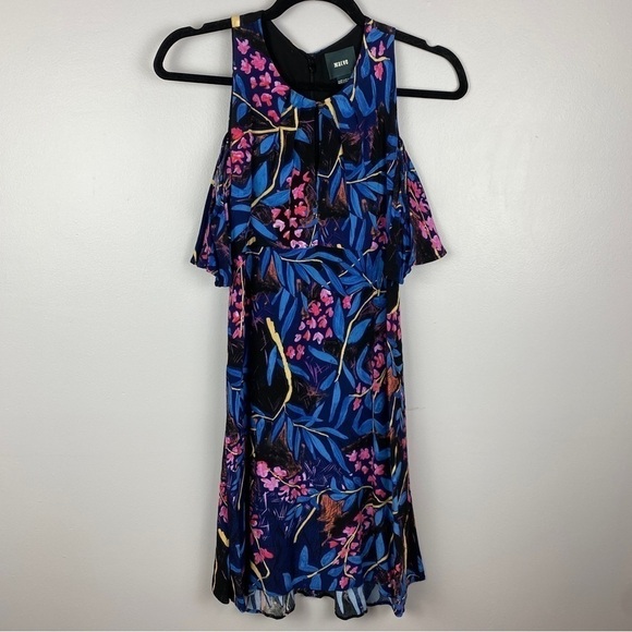 Anthropologie Maeve Elia Cold Shoulder Floral Knee High Dress Size 00 - Picture 3 of 13